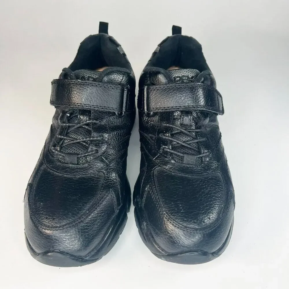 Apex A6000 Leather Strap Orthopedic Walking Sneakers Shoes Black Women 8